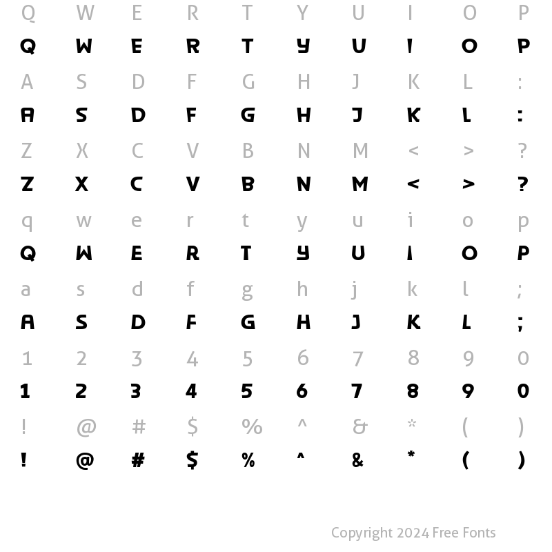 Character Map of Gram Mark Regular