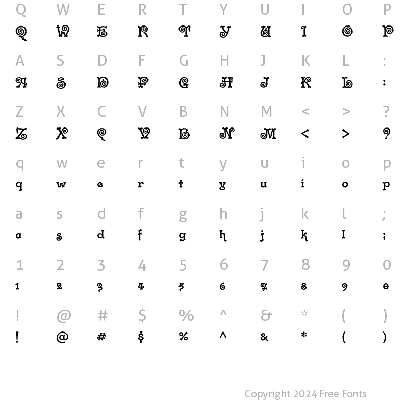 Character Map of Gramophone ITC Std Regular