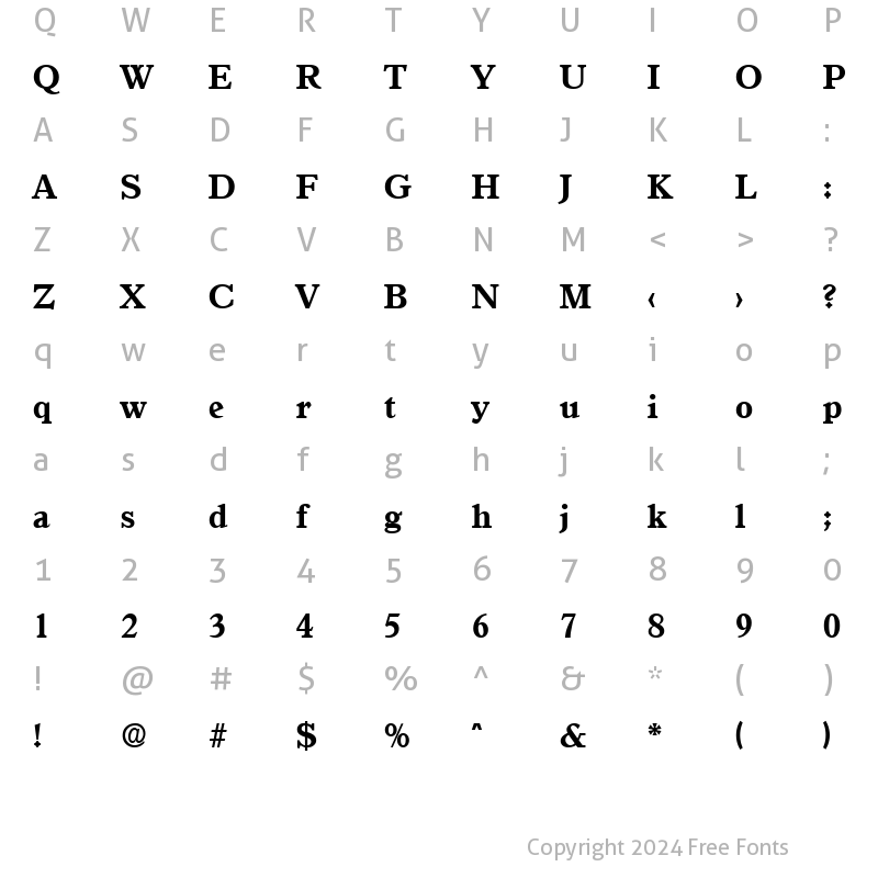 Character Map of Granada-Serial-ExtraBold Regular