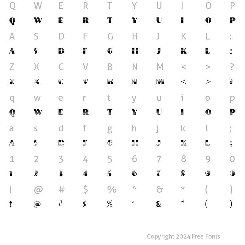 Character Map of GrancMitSripes Regular