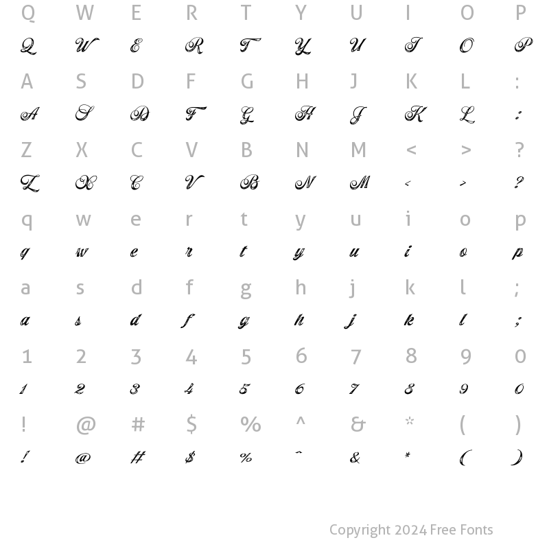 Character Map of Grand Atlantic Brush Print Regular