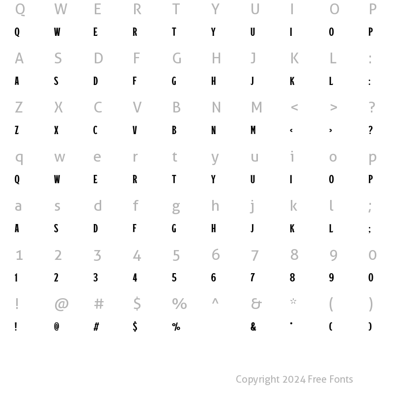 Character Map of Grand Atlantic Serif Bold