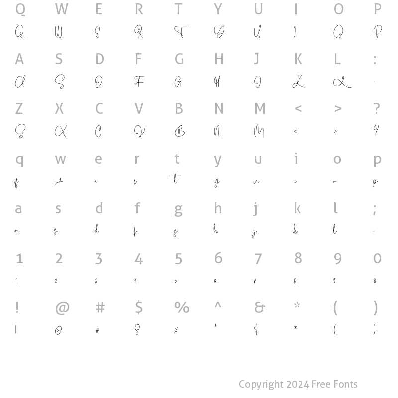 Character Map of Grande Regular