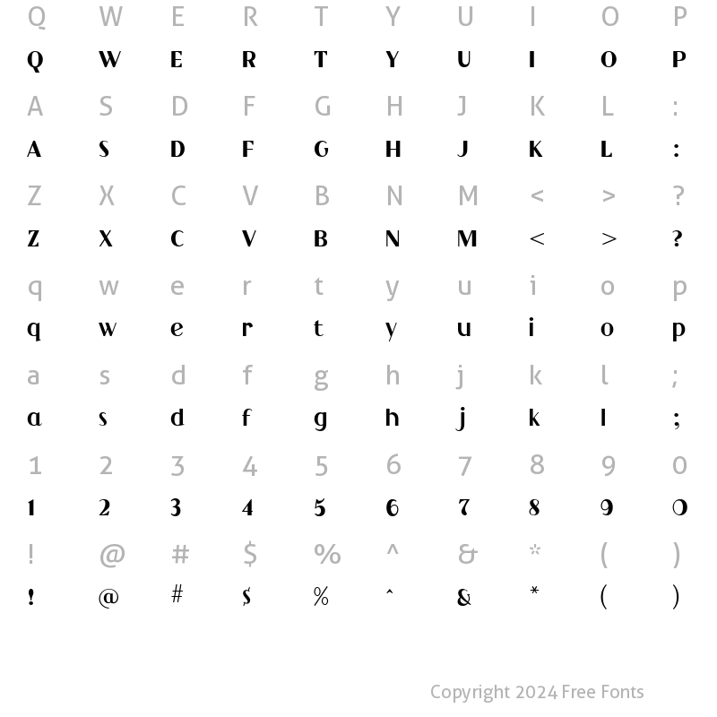 Character Map of Grandecort Medium