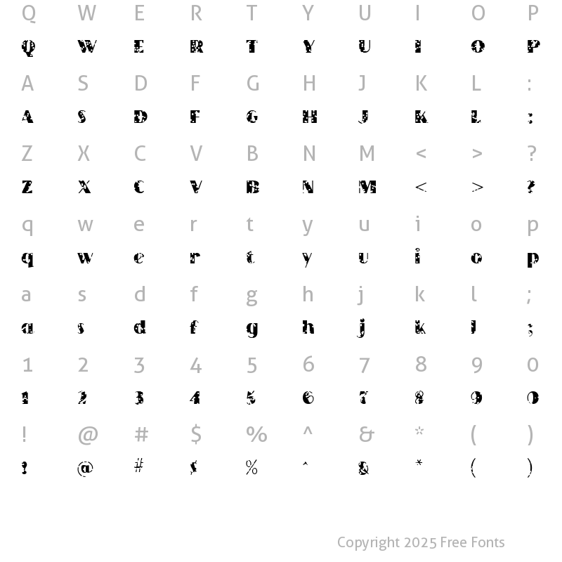 Character Map of GrandecortHoly Regular