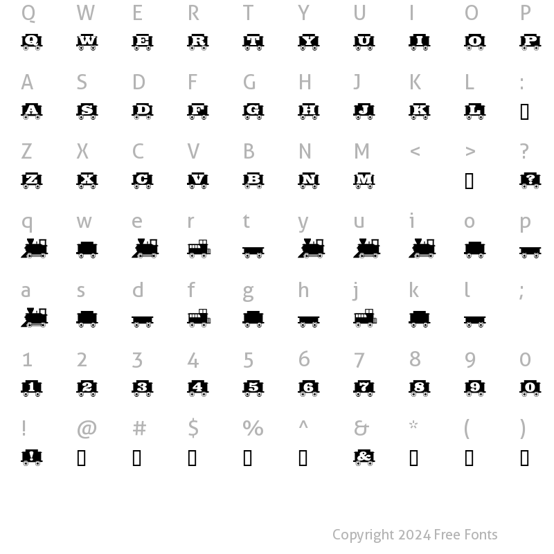 Character Map of GrandFunkRR Regular