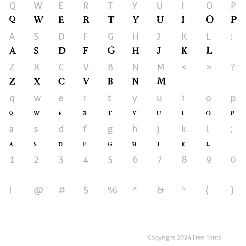 Character Map of GrandjeanPW Regular