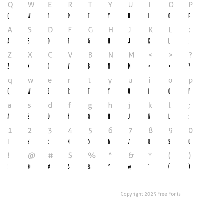 Character Map of Grandmaid Rounded