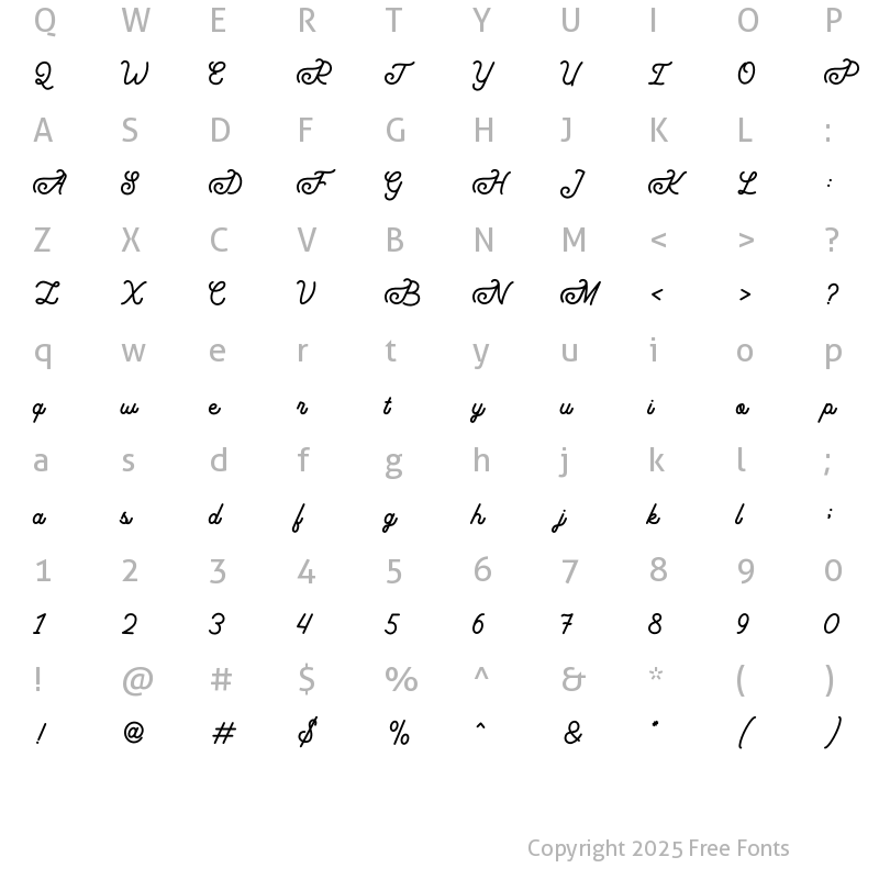 Character Map of Grandmora Regular