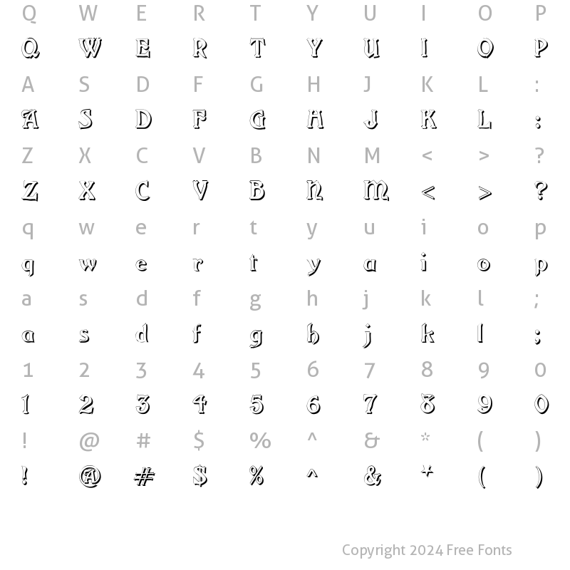 Character Map of Grange Shadow Regular