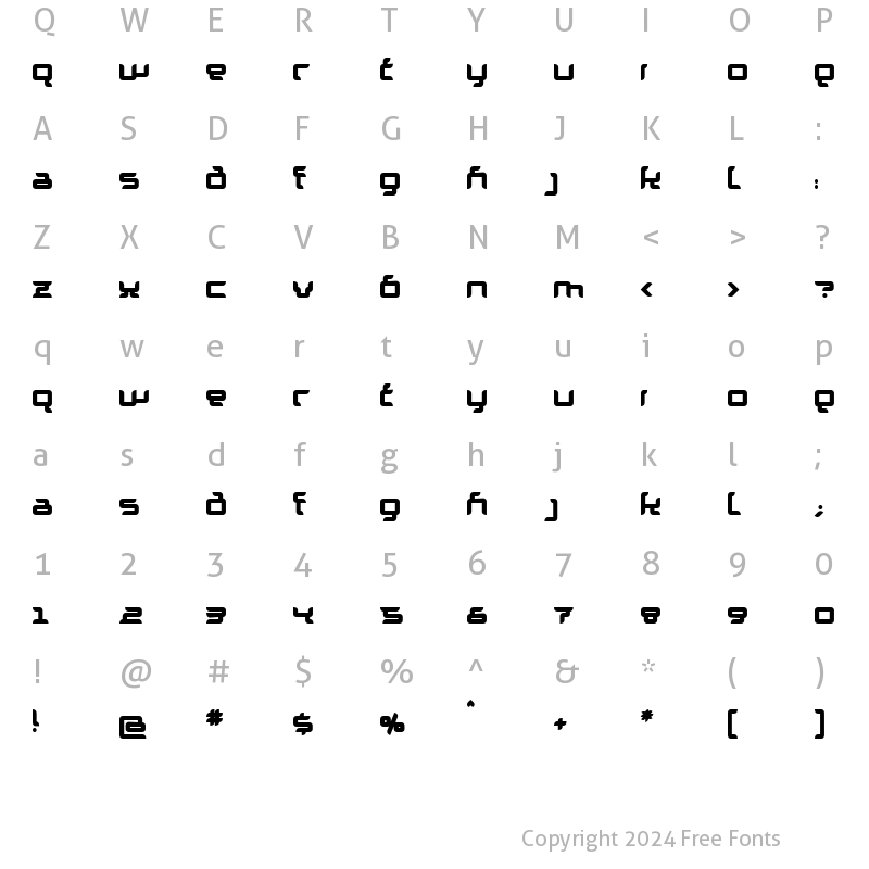 Character Map of Granolae Heavy