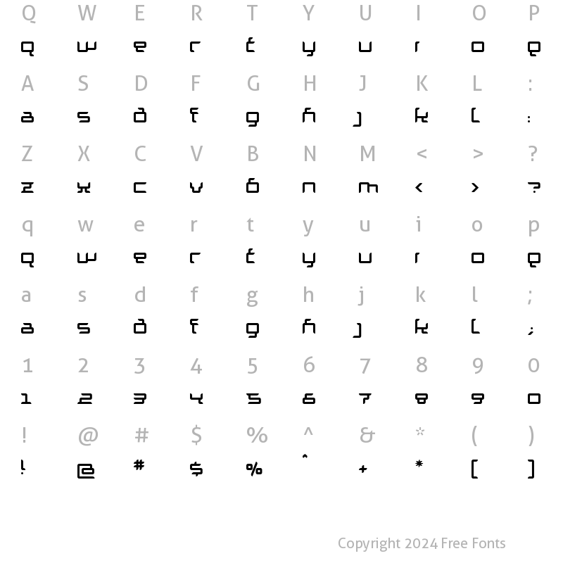 Character Map of Granolae Regular