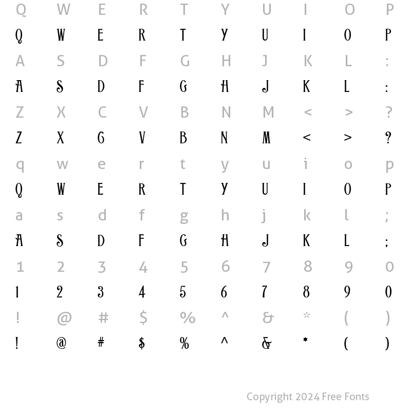 Character Map of GrantAntiqueC Medium