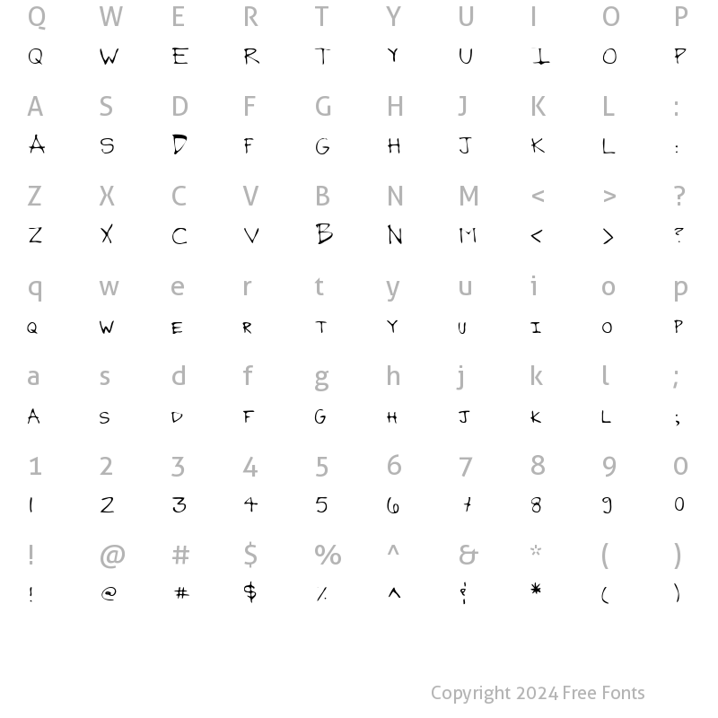 Character Map of GrantsHand Regular