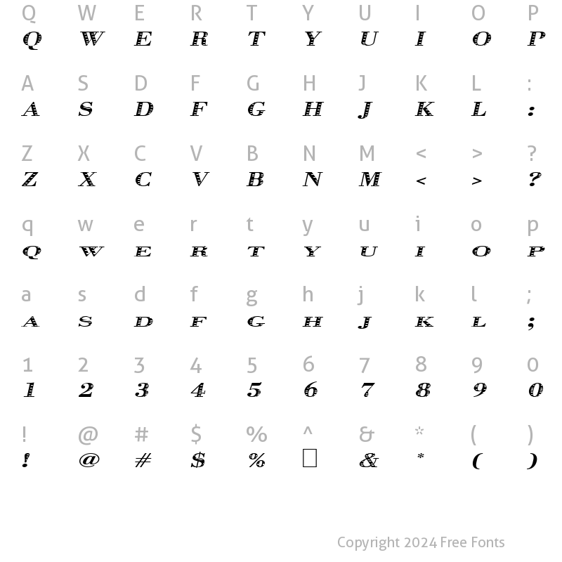 Character Map of Graphis-Oblique Heavy