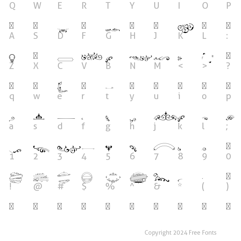 Character Map of Graphite Ornament