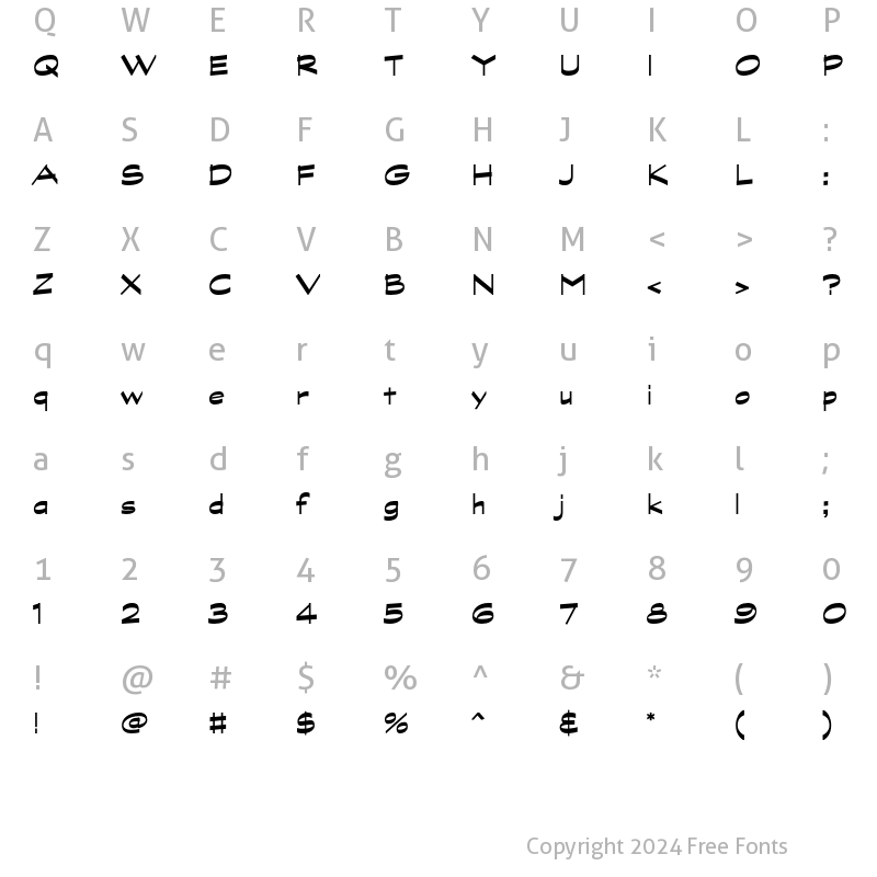 Character Map of Graphite Std Bold