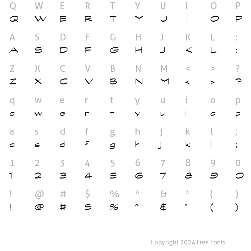 Character Map of Graphite Std Wide