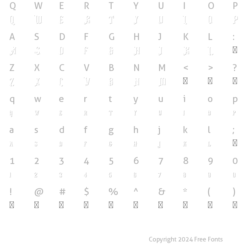 Character Map of Graphite Striped