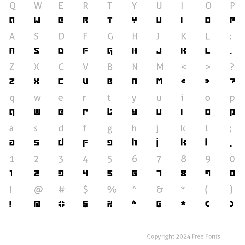 Character Map of Grapple BRK Regular