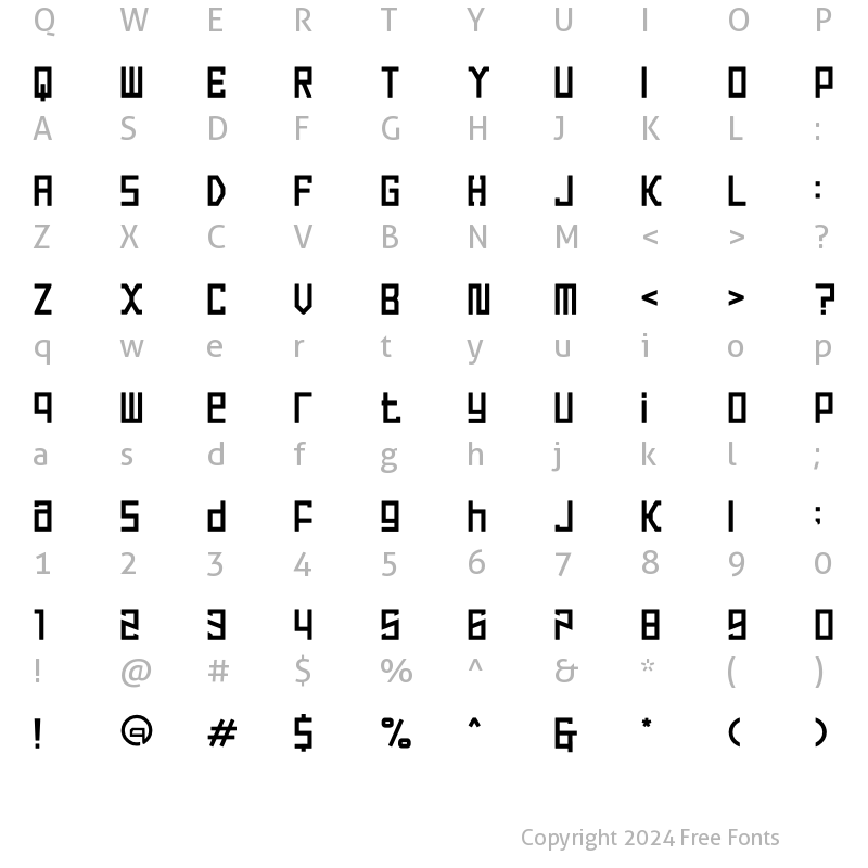 Character Map of GRASHANG Regular