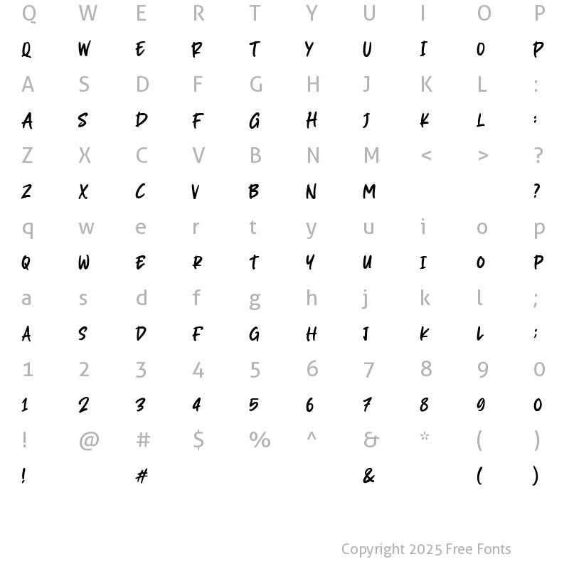 Character Map of Grassroot Regular