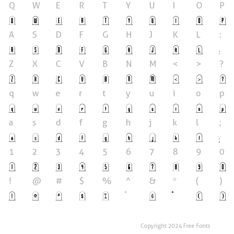 Character Map of Graveyard Regular