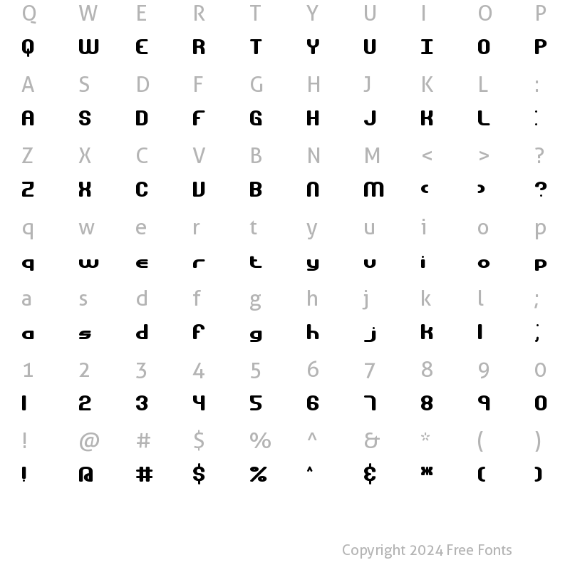 Character Map of Gravitate BRK Normal