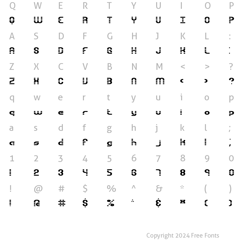 Character Map of Gravitate Segments BRK Normal