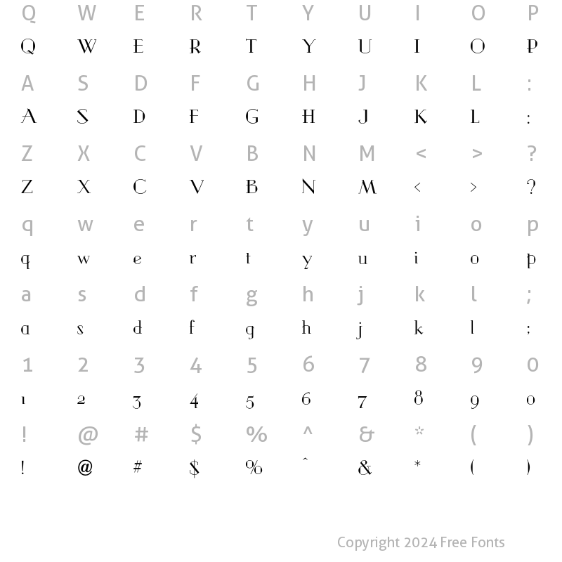 Character Map of GraybarBook Regular