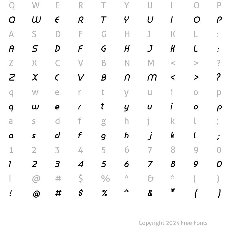 Character Map of Grayson Italic