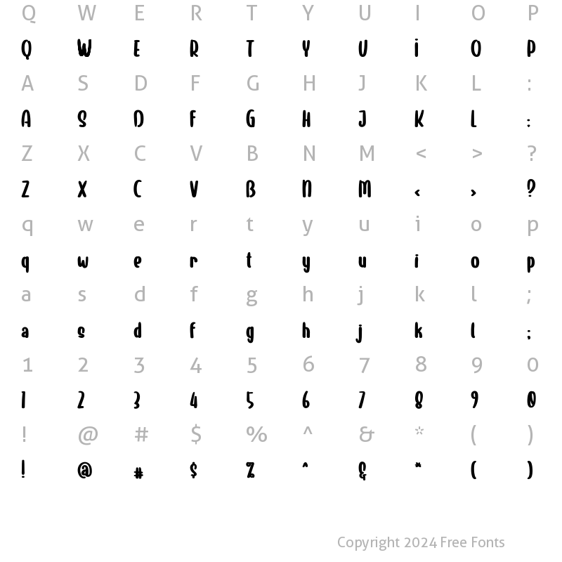 Character Map of Greafille Regular