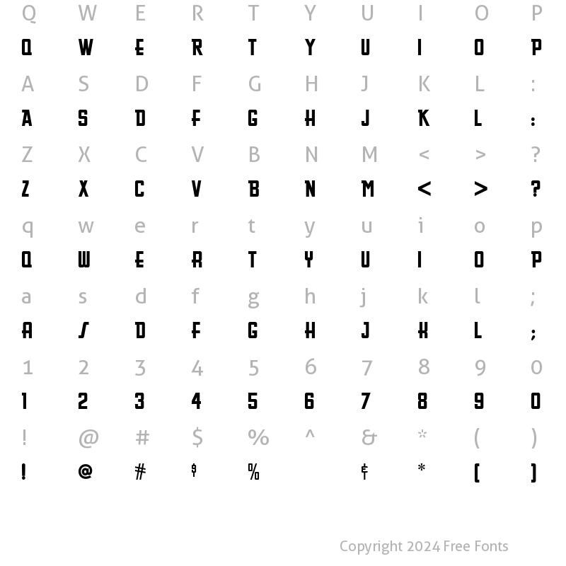 Character Map of Greasy Spoon NF Regular