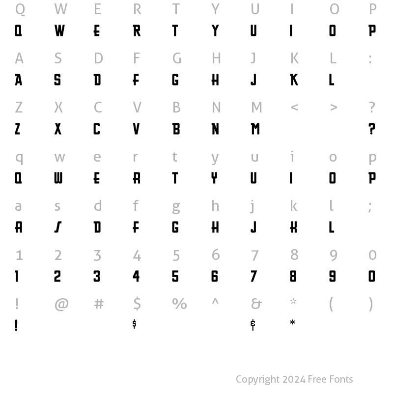 Character Map of GreasySpoonMenu Regular