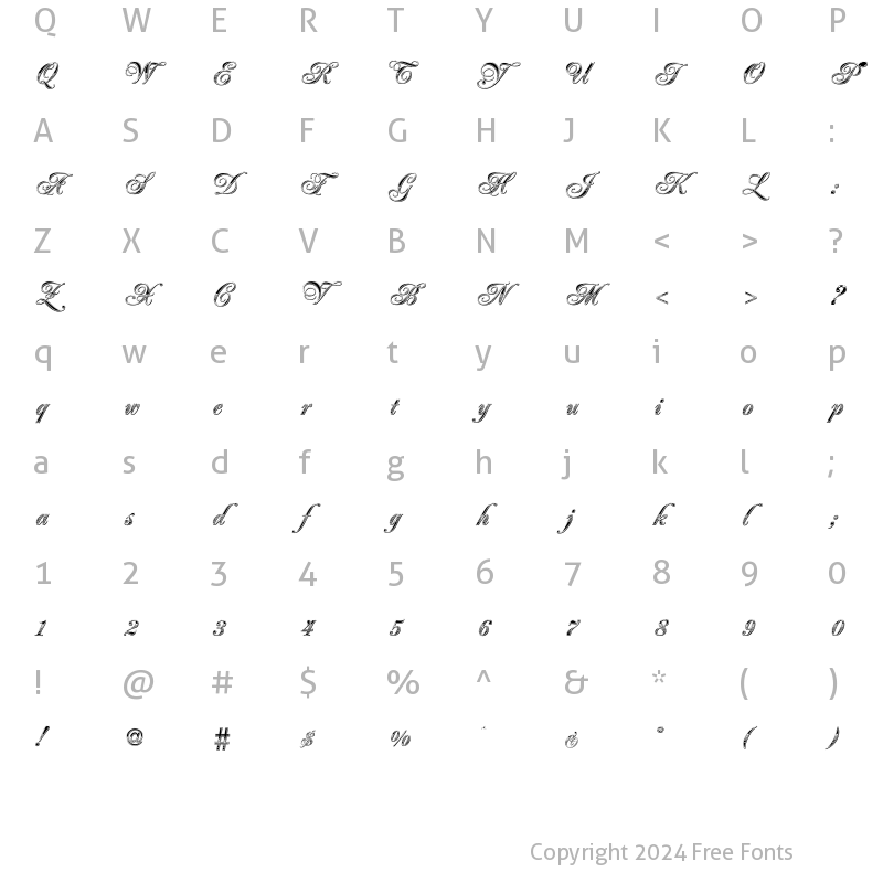 Character Map of Great Circus Clean Regular