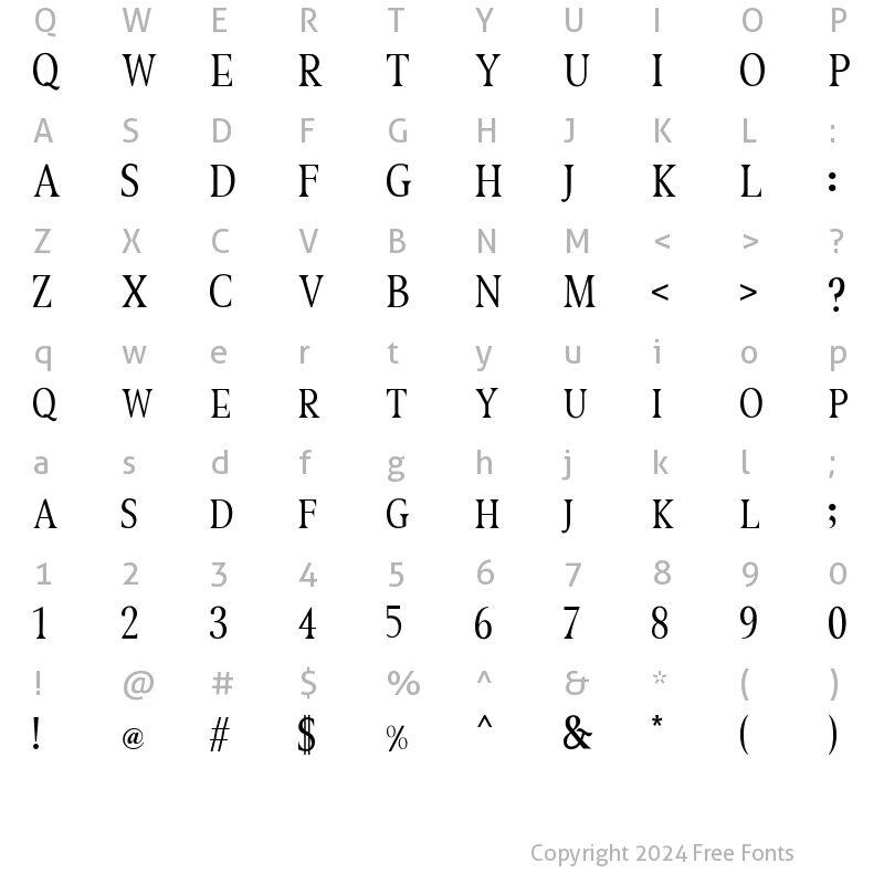 Character Map of Great Serif Regular