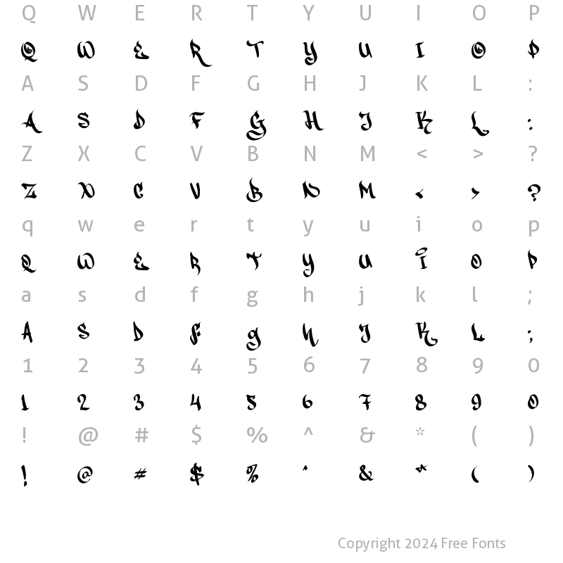 Character Map of Greatboyz Regular