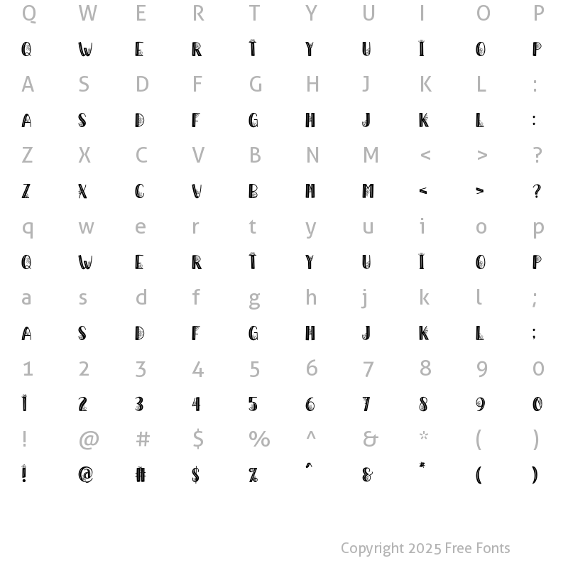 Character Map of Greathfull Regular