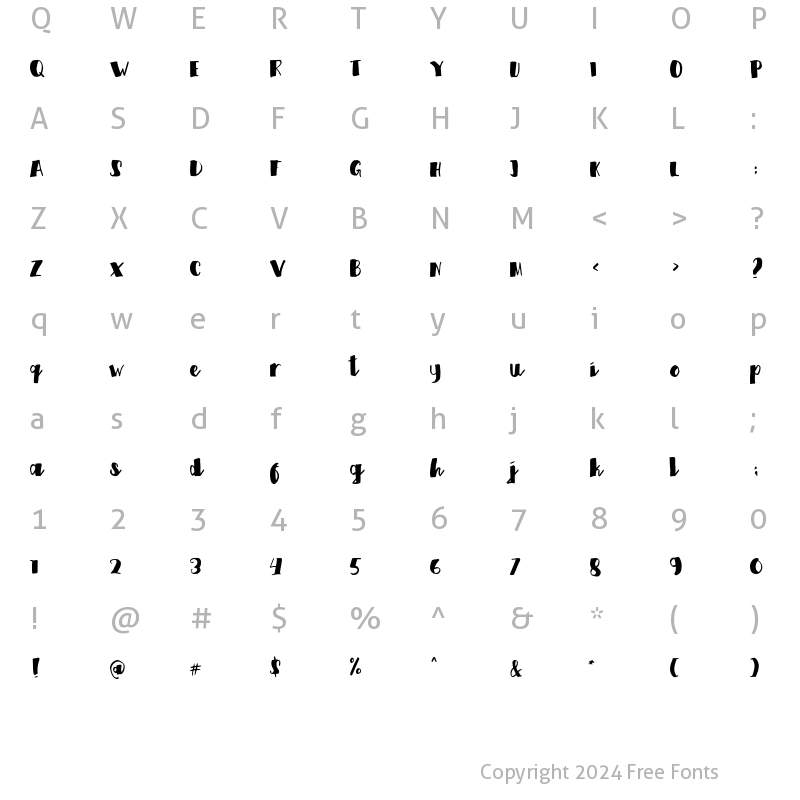 Character Map of Greatpark Regular