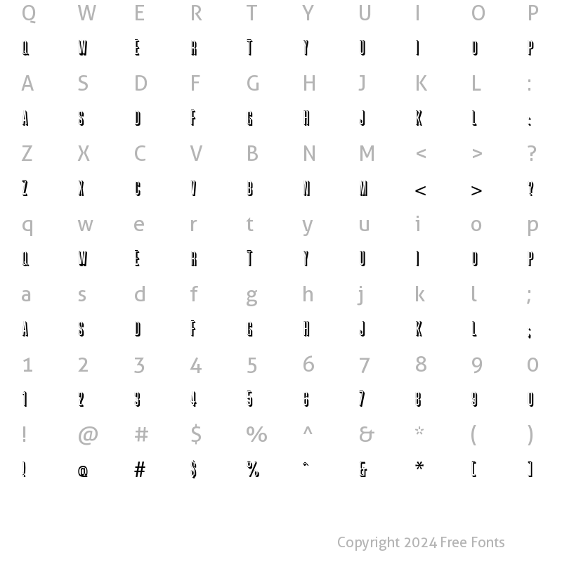 Character Map of GreatShadow Regular