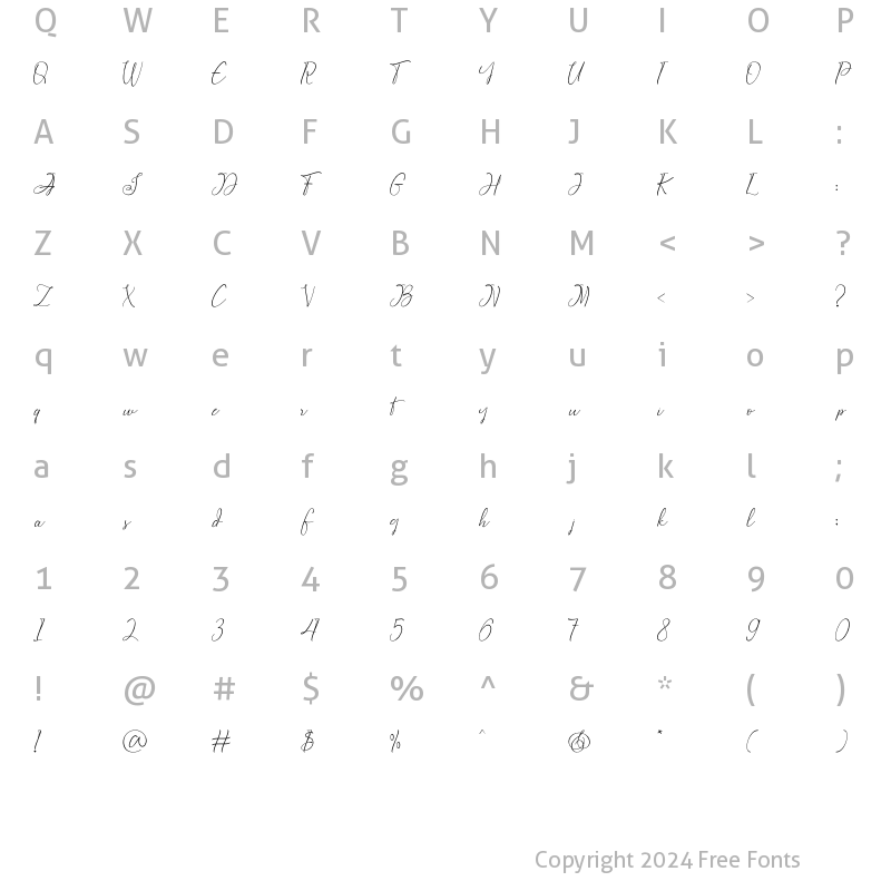 Character Map of Greatton Regular