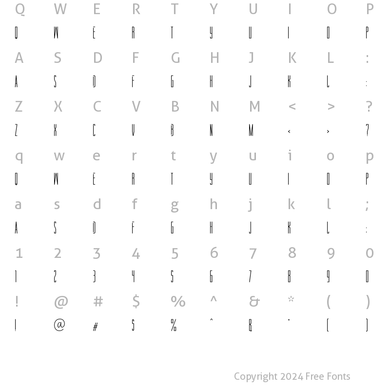 Character Map of Greatwin Two Regular