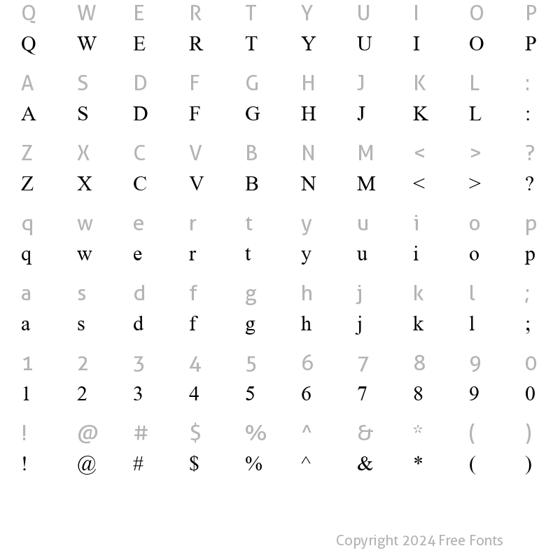 Character Map of Greco Recut SSi Regular