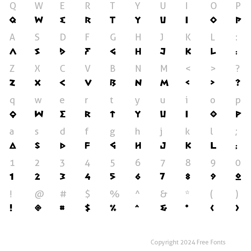 Character Map of Greconian Regular