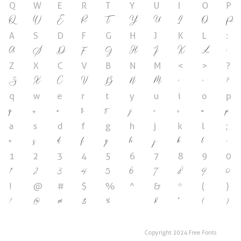 Character Map of Gredom Regular