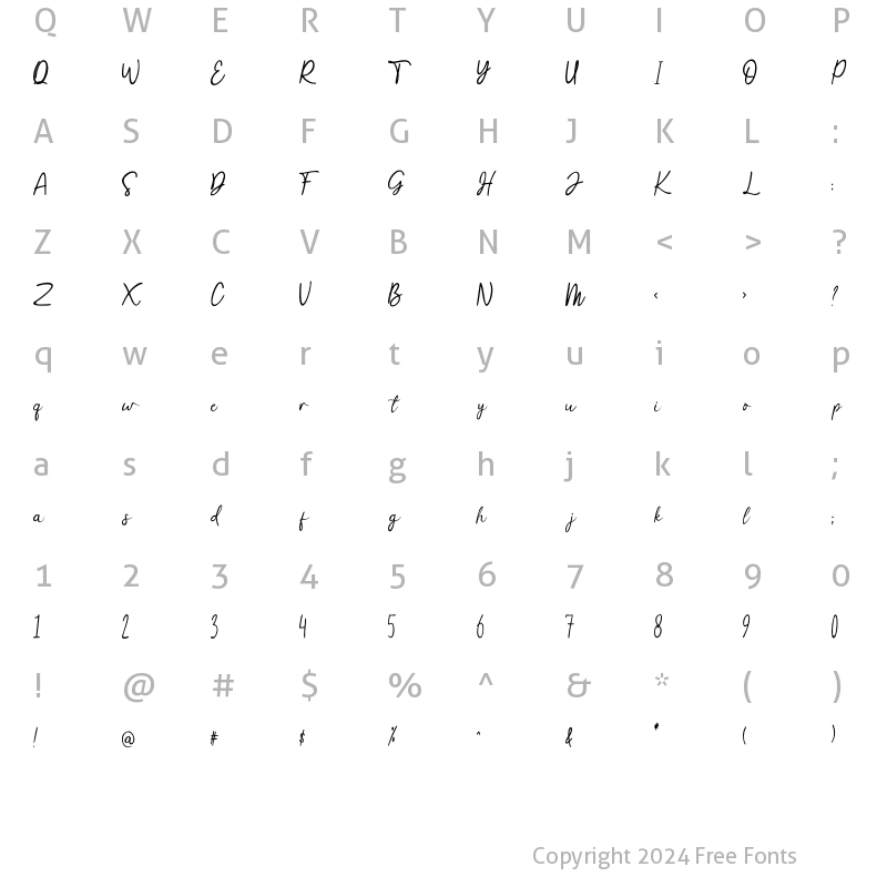 Character Map of Greemicaly Regular