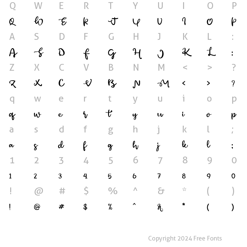 Character Map of Green afocado Regular