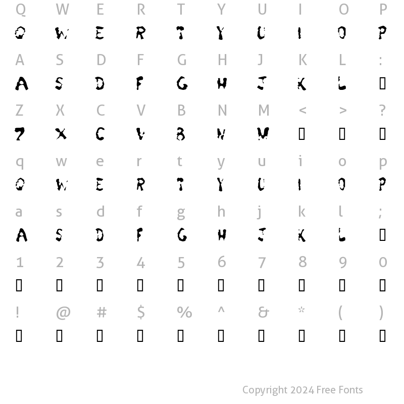 Character Map of Green Apple Splatters Regular