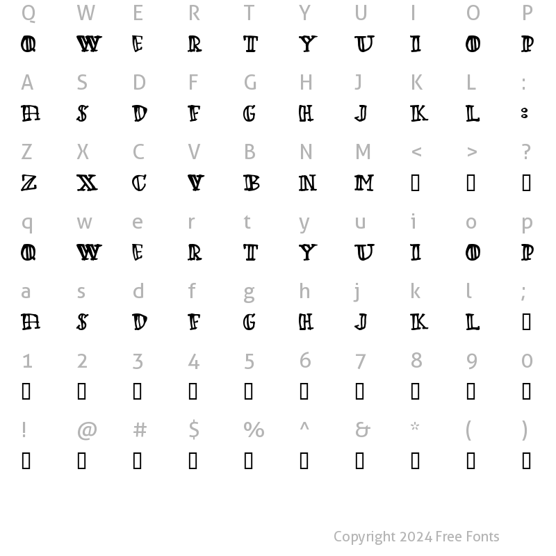 Character Map of Green Babe Regular