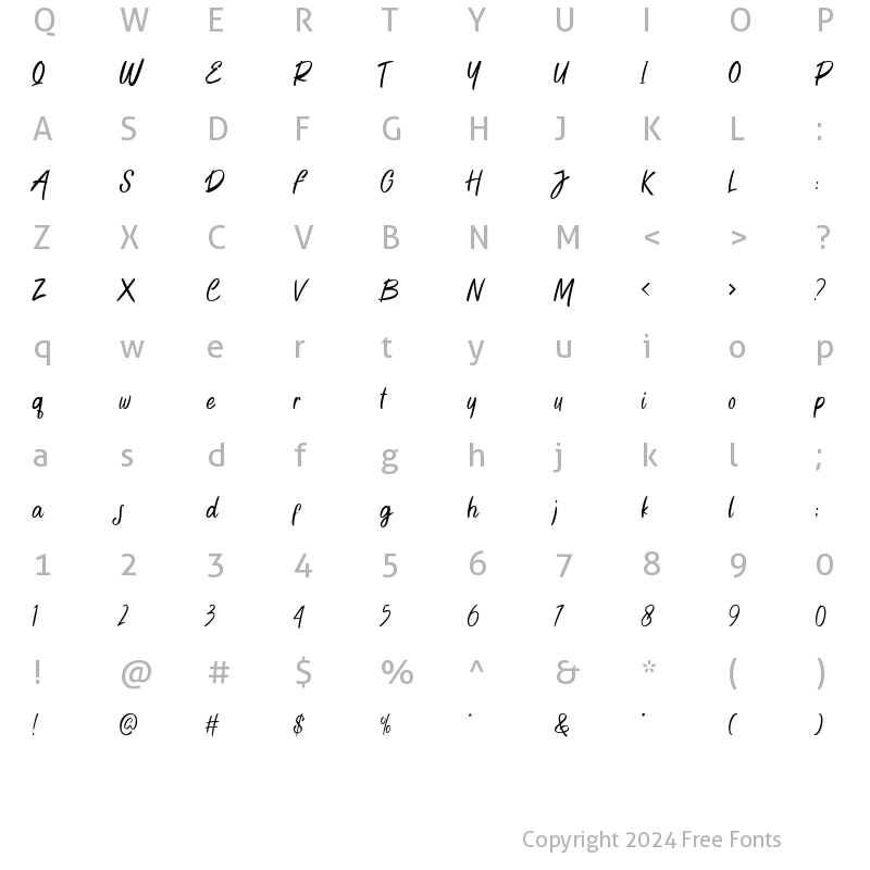 Character Map of Green Bee Regular